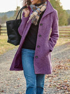 Winter Single-breasted Lapel Coat Fashion Commuter Slim Mid-length Jacket Women's Clothing - DanaFashionstore