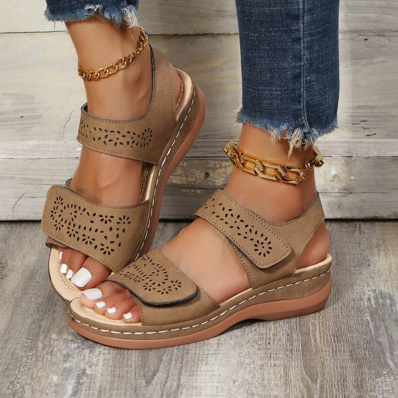 Slope-heeled Casual Thick Sandals - DanaFashionstore