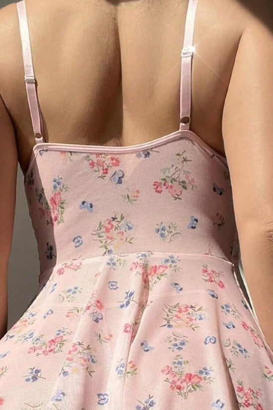 Sexy Floral Sheer Mesh Pure Lace Strap Sexy Lingerie Suit