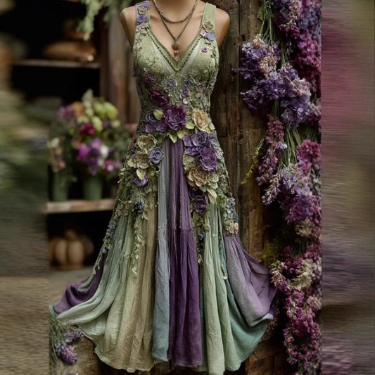 Womens Loose-fitting Dress With A Creative Pattern Sleeveless Dress