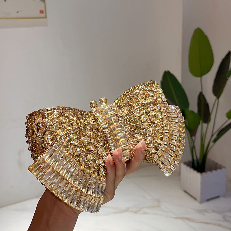 Fashion Metal Bow Clutch Crossbody Bag - Dana Fashion