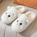 Autumn And Winter Cotton Slippers Men And Women Couple Kitty Cartoon - DanaFashionstore