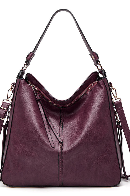 Hobos Zipper Bucket Bags With Adjustable Shoulder-strap Handbags Temperament High Capacity Messenger Shoulder Bag For Women