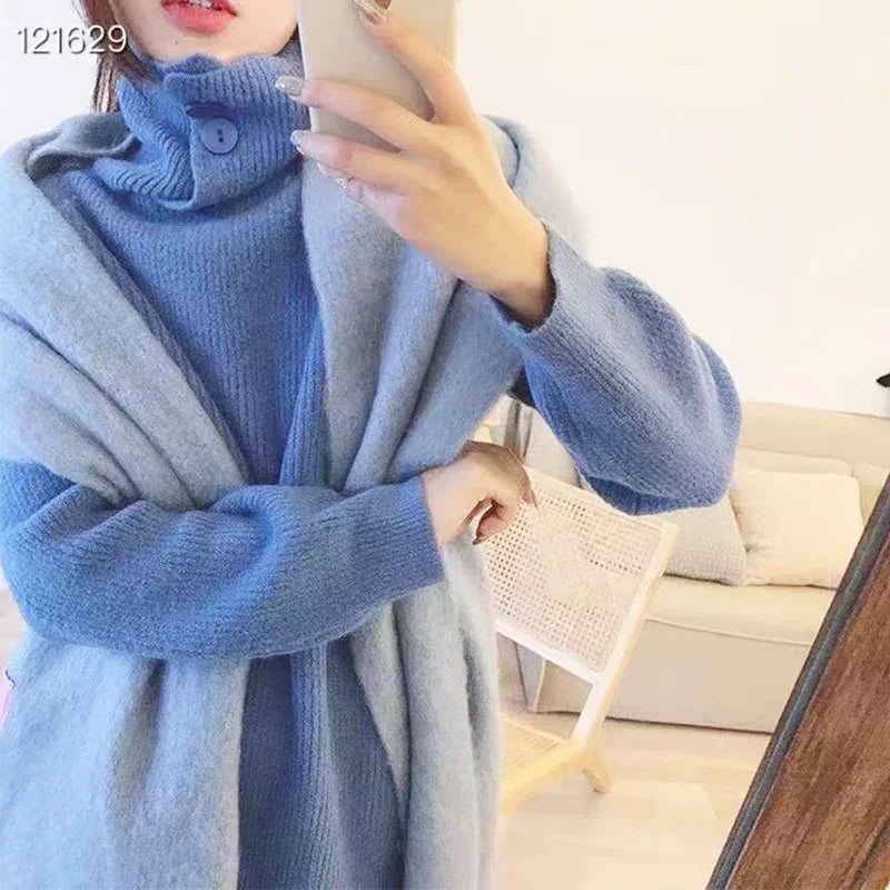Women's Temperament Fashion Warm Solid Color Shawl Scarf - DanaFashionstore