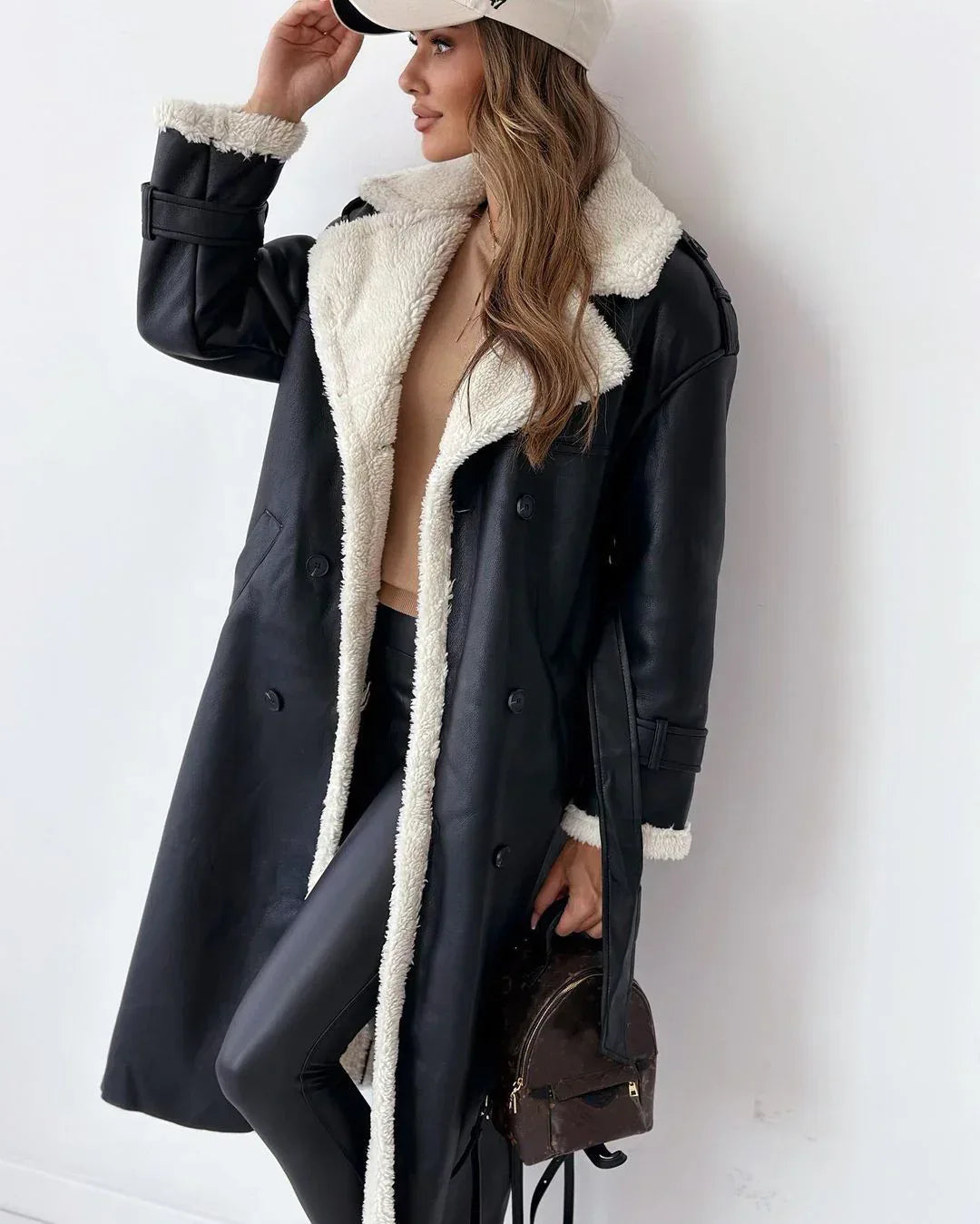 Winter Jacket With Belt Fashion Double Breasted Lapel Windbreaker Women's Long Trench Coat Mid-length Overcoat Clothing - DanaFashionstore