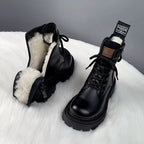 Fur Integrated Thick Bottom Female Winter Fleece-lined Cotton Boots - DanaFashionstore