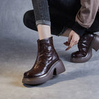 Autumn And Winter New Thick Bottom Chunky Heel Women's Ankle Boots - DanaFashionstore
