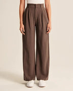 High Waist Straight Trousers With Pockets Wide Leg Casual Pants For Women - DanaFashionstore