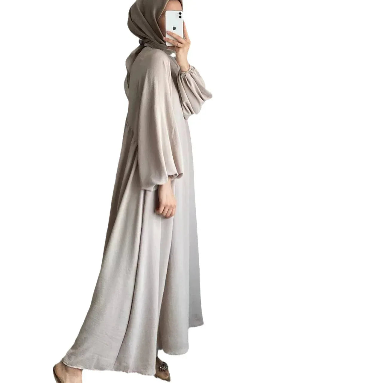 Muslim Women's Solid Color Pullover Dress - Elegant Fashion Loose Fit Modest Dress - DanaFashionstore