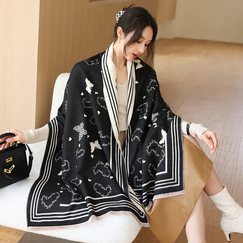 Female Versatile Fashion Thickened Warm Cashmere Scarf - DanaFashionstore