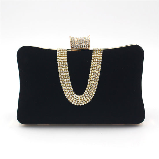 Suede European And American Food Bag U-shaped Diamond - Dana Fashion