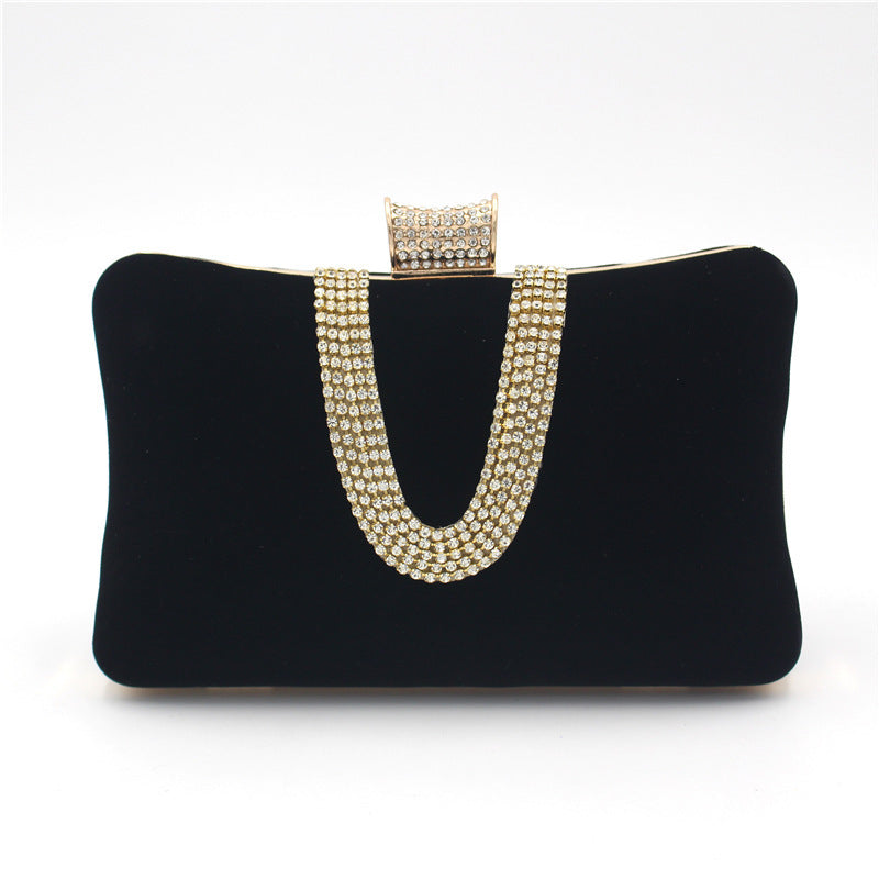 Suede European And American Food Bag U-shaped Diamond - Dana Fashion