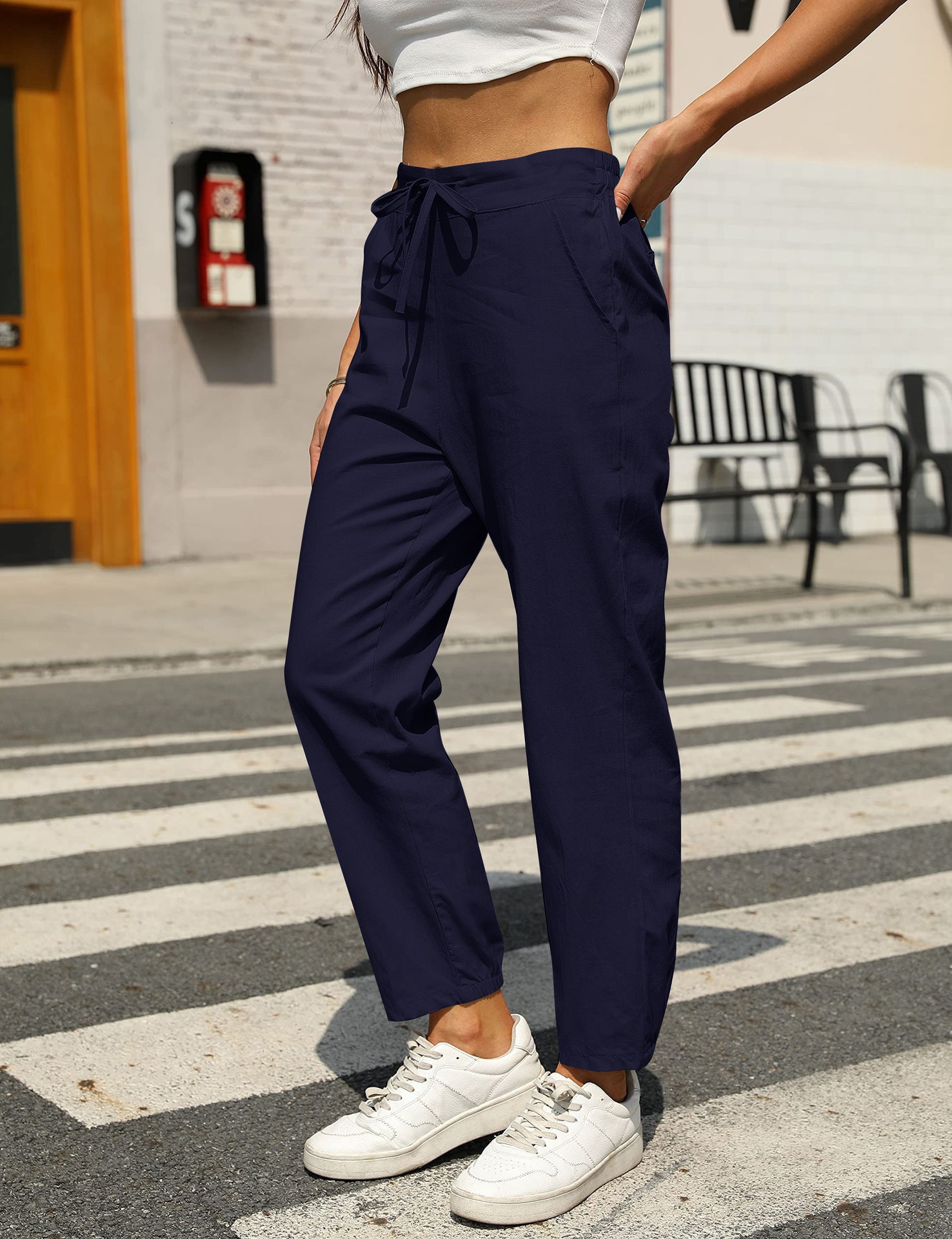 New Casual Linen Drawstring Pants For Women - Comfortable & Stylish - Dana Fashion