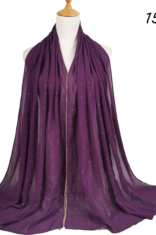 Chain Pearl Chiffon Hui Hood