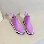 Fashion Color Blocking Thick Sole Low Top Women's Rain Boots - DanaFashionstore