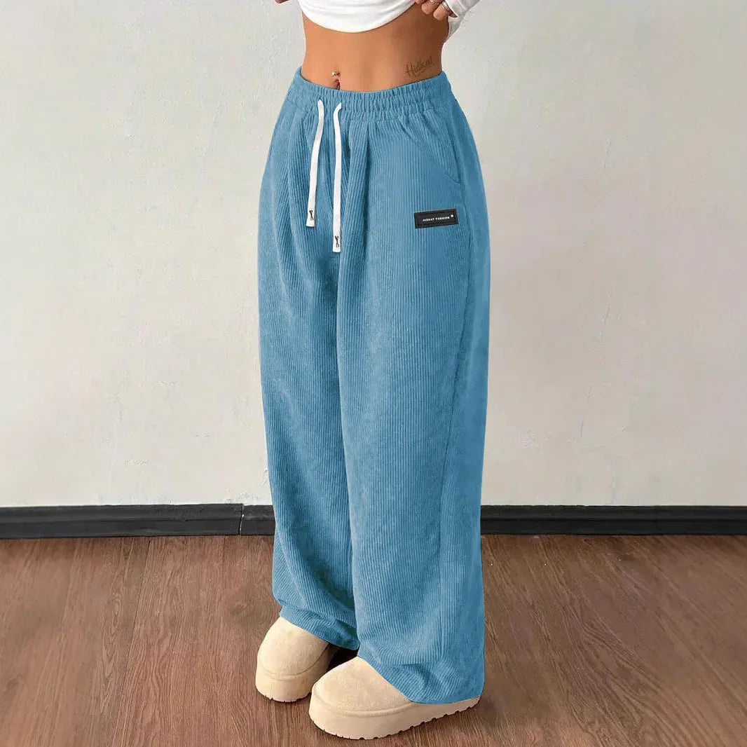 Loose Drawstring Solid Color Pocket Casual Versatile Pants Women's Pants - DanaFashionstore