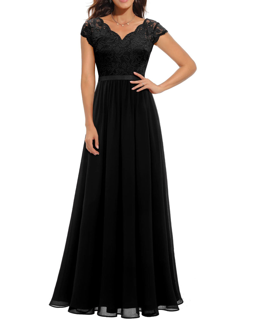 Lace Long Patchwork Waist-tight Noble Dress