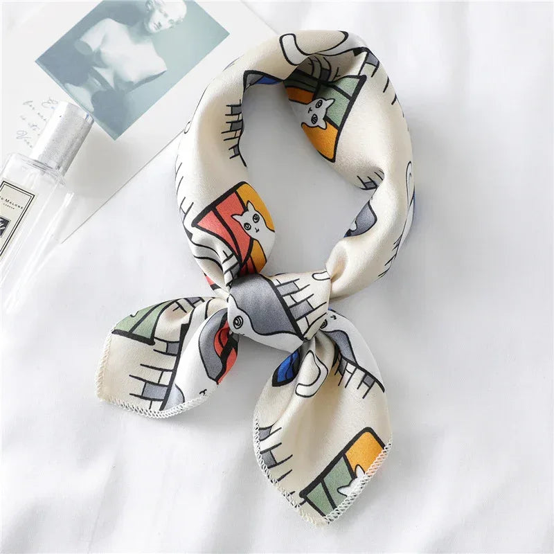 Fashionable All-match Satin Artificial Silk Scarf - DanaFashionstore