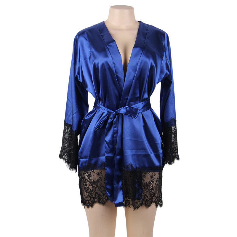 Silk Lace Nightgown With Binding - Dana Fashion