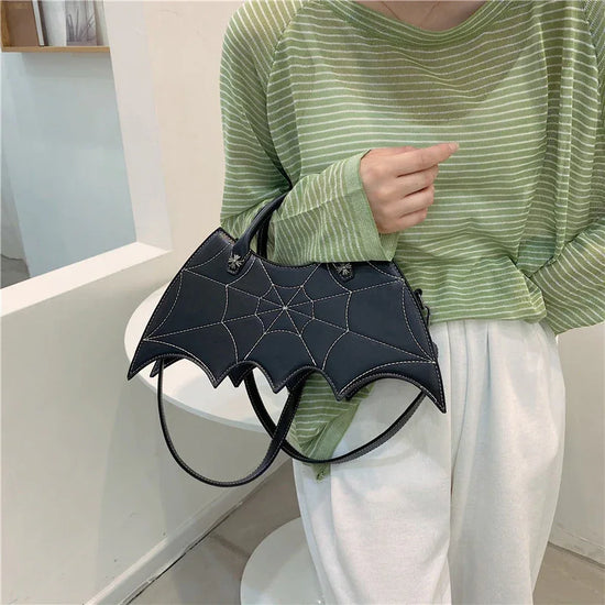 Halloween Spider Web Shape Shoulder Bags Personality Batgirl Tide Pu Handbags Fashoin Messenger Crossbody Bag - DanaFashionstore