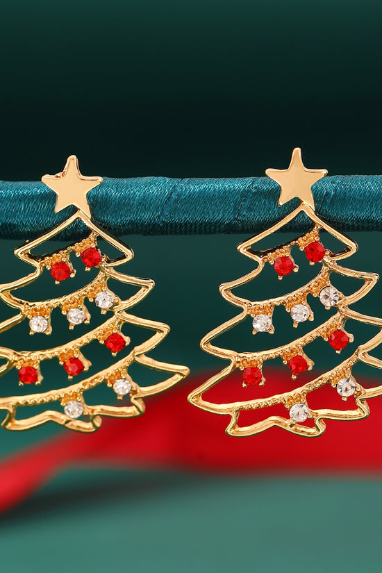 Christmas Earrings With Christmas Tree Colorful Zircon Christmas Tree Earrings  For Women Personality Earrings Party Jewelry Christmas Gift