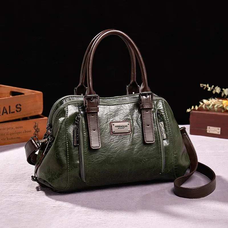 One-shoulder Portable Messenger Large-capacity Soft Leather Female Bag - DanaFashionstore