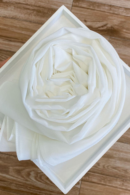 Women's Hijab Solid Pearl Chiffon Scarf