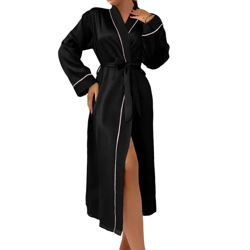 Emulation Silk Nightgown 2026 - Ice Silk Thin Bathrobe - DanaFashionstore