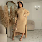 Autumn And Winter Elegant Dress Long Cardigan Velvet Two-piece Suit - DanaFashionstore