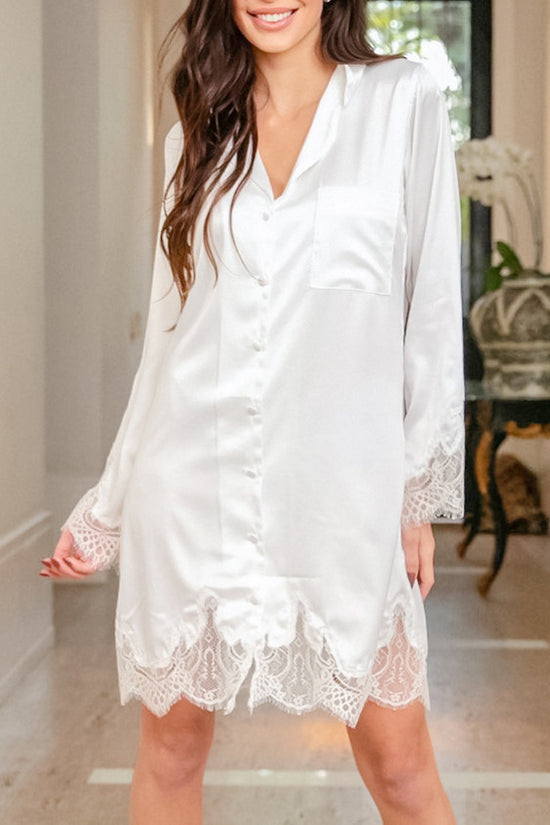 Silk Nightgown Comfortable Pure Color Pajamas - Dana Fashion