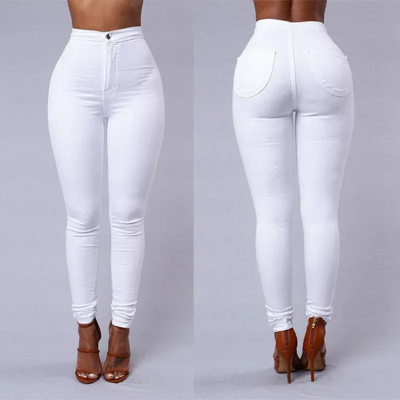 Casual Pants For Women High Waist Stretch Slim Trouser Skinny Candy Color Jeans - DanaFashionstore