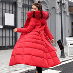 Slim-Fit Over-Knee Padded Cotton Coat 2026 - Long Winter Jacket - DanaFashionstore