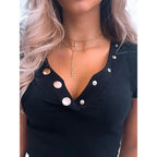 Solid Color Women's Slim Fit Slimming And Short Niche Top - DanaFashionstore