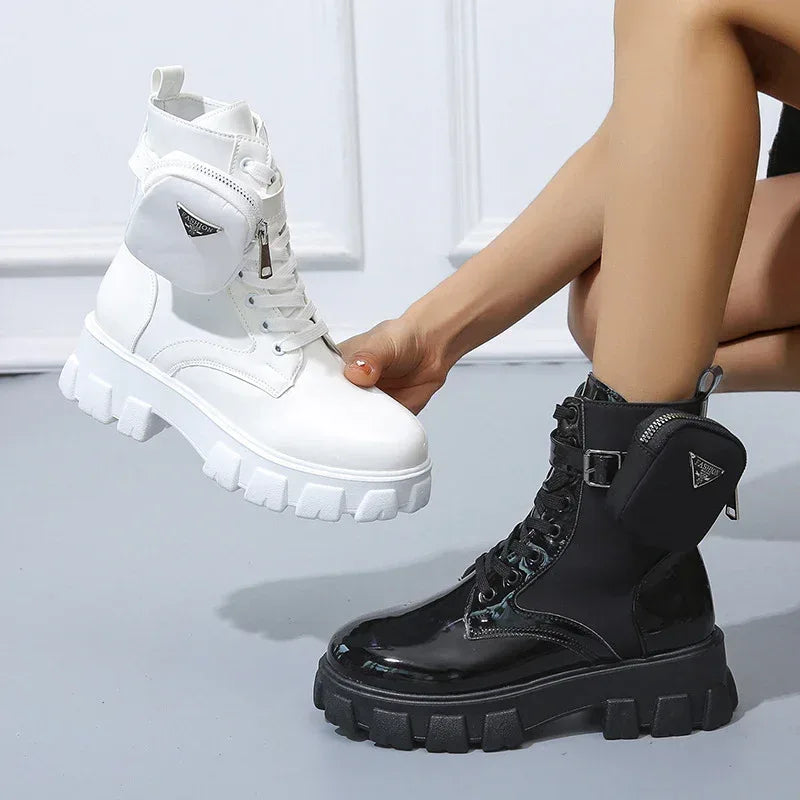 Fashion Pocket Mid-calf Platform Martin Boots - DanaFashionstore