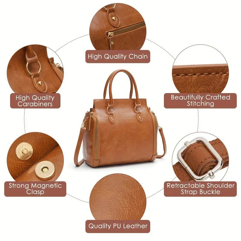 Women's Multifunctional Leather Shoulder Bag Handbag - Dana Fashion