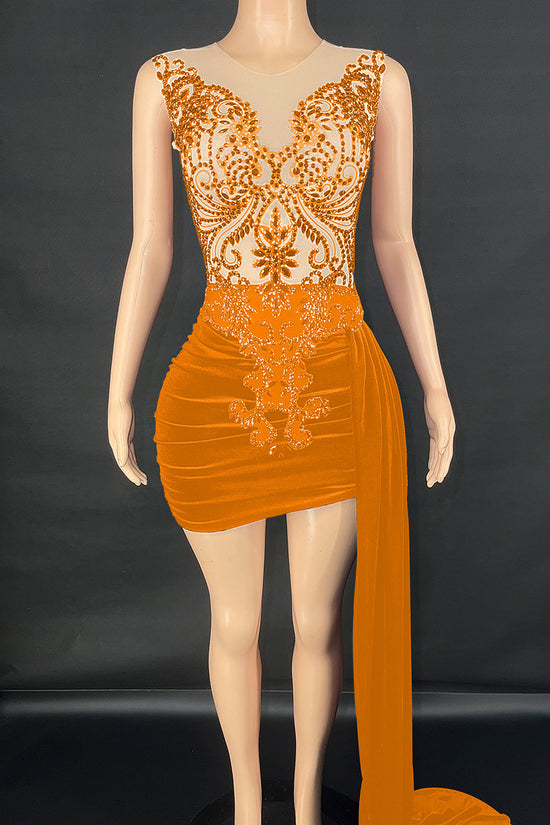 Summer Luxury Evening Dress Female Singer Stage Costume Senior Dress Side Trailing Skirt