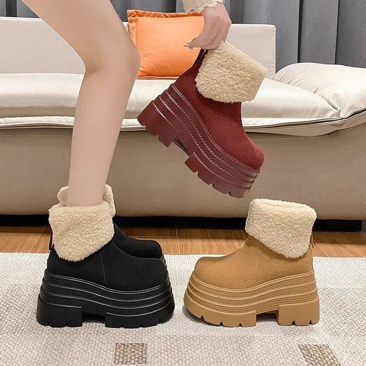 Short Plush Thickened Warm Platform Cotton Shoes - DanaFashionstore