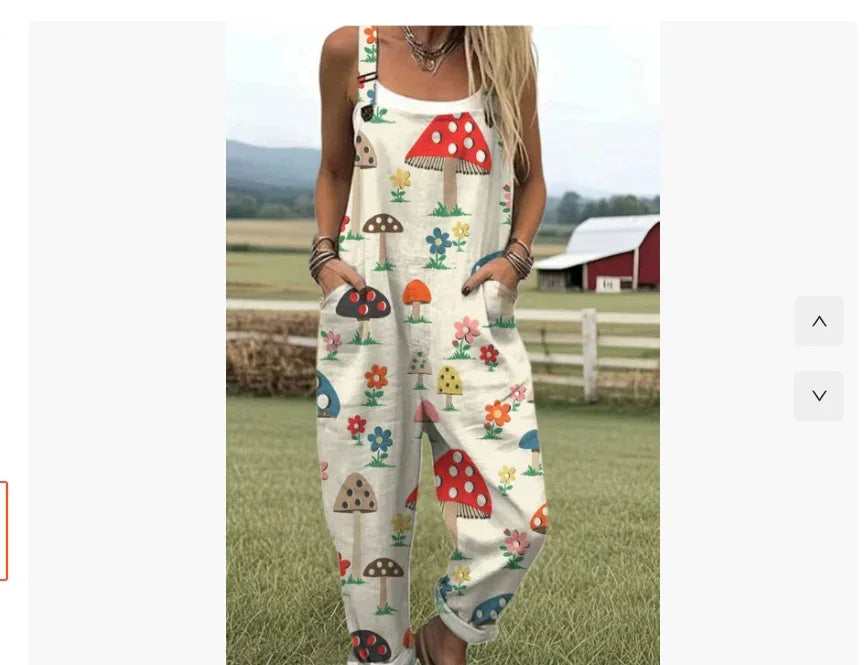 Digital 3D Print Button Suspenders 2026 - Casual Trousers Jumpsuit - DanaFashionstore