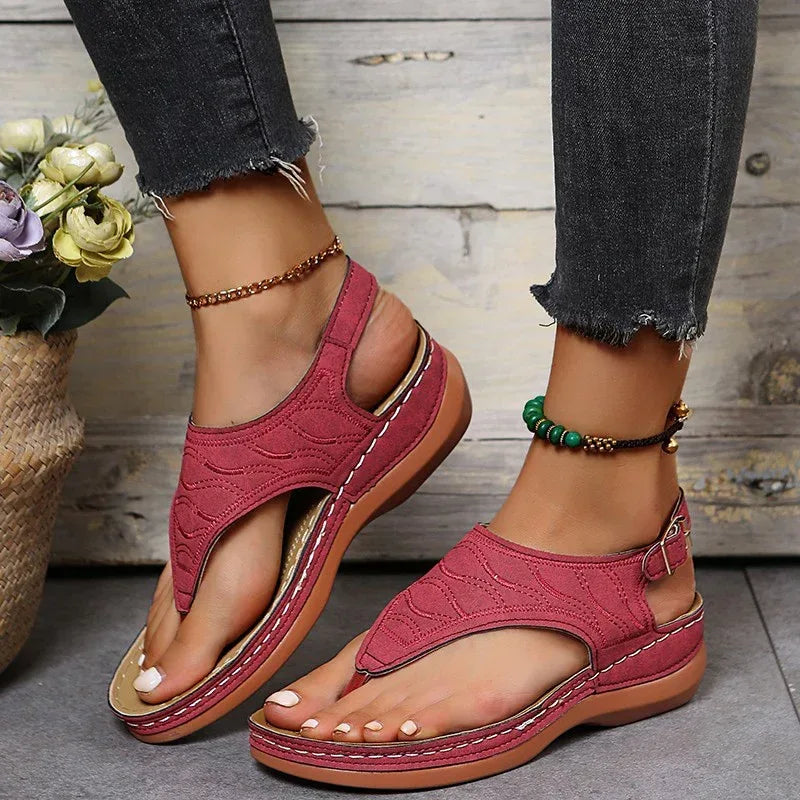 Summer Shoes Roman Retro Style Clip Toe Sandals Women Ankle Buckle Shoes - DanaFashionstore