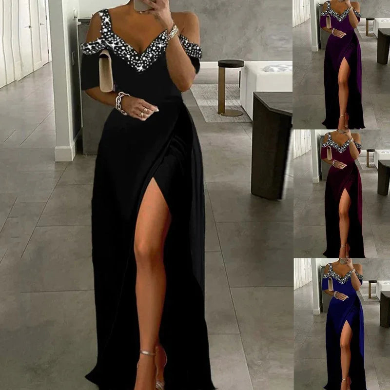 European And American Off-shoulder Spaghetti Strap Dress - DanaFashionstore