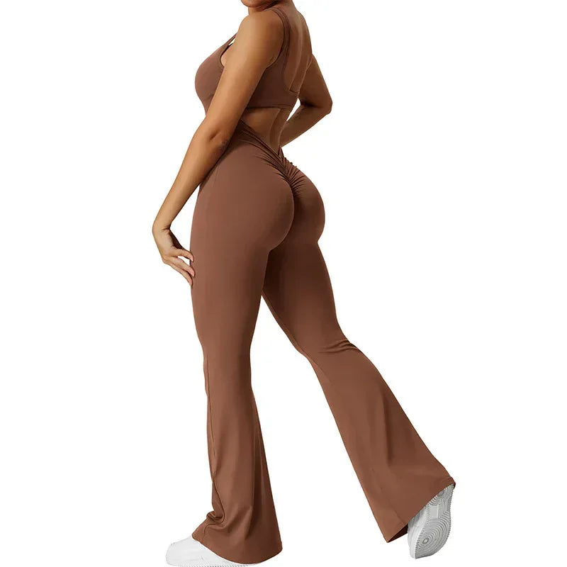 Slim Fit Hip Raise Jumpsuit Sexy Backless Exercise Yoga Clothes - DanaFashionstore