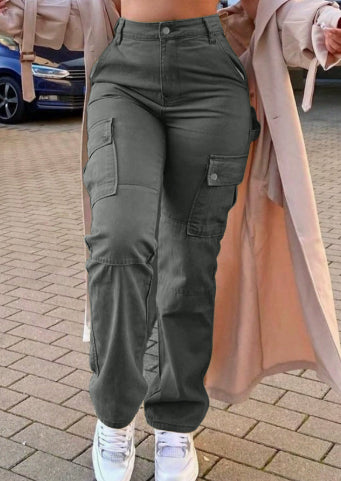 High Quality European And American New Hip Pants High Waist Multi-pocket Workwear Fashion Stretch Street Trend Trendy Women's Pants