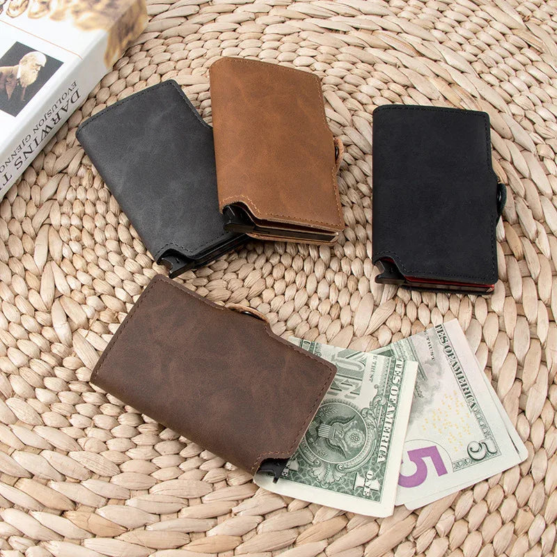 RFID ID Bank Card Holder PU Mini Metal Wallet - DanaFashionstore