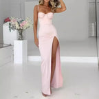 Fashion Suspenders Slim Fit Slit Dress Women - DanaFashionstore