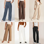 High Waist Straight Trousers With Pockets Wide Leg Casual Pants For Women - DanaFashionstore