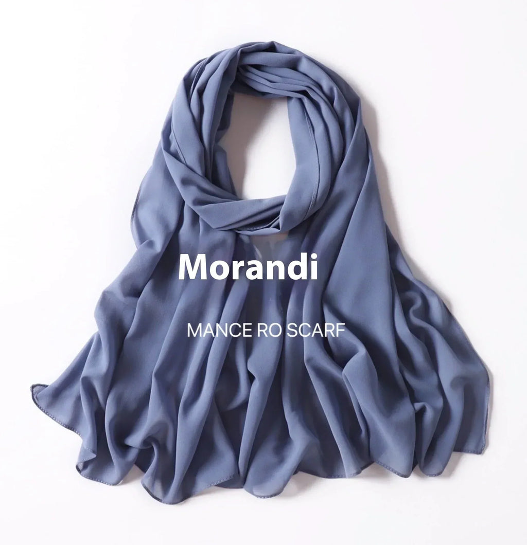 Pure Color Pearl Chiffon Scarf Headcloth Veil Chiffon Scarf - DanaFashionstore