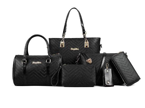 Fashionable And Trendy Embossed Six Piece Set Mother Bag - DanaFashionstore