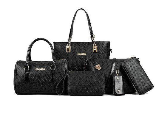 Fashionable And Trendy Embossed Six Piece Set Mother Bag - DanaFashionstore