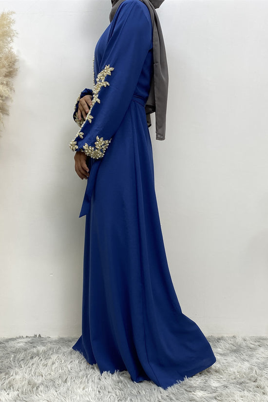 Fashion Lace Beaded Muslim Dress Women