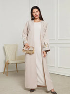 Middle East Muslim Embroidered Cardigan Dress Robe - Elegant Islamic Clothing - DanaFashionstore